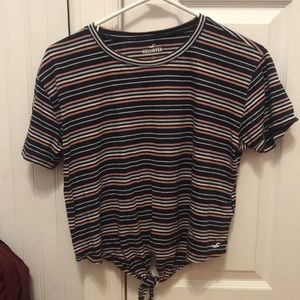 Striped tie infront Hollister Shirt